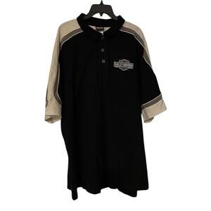 Harley Davidson Polo Shirt XL Black Pig Trail Rogers AR Colorblock